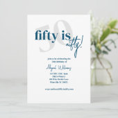 Koptekst Vet met Calligrafie 50 Verjaardag Kaart (Staand voorkant)