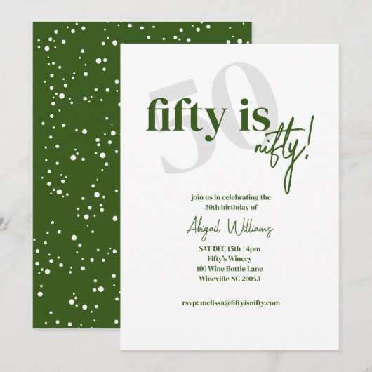 Koptekst Vet met kalligrafie 50 Leuk Verjaardagsfe Kaart (Voorkant / Achterkant)