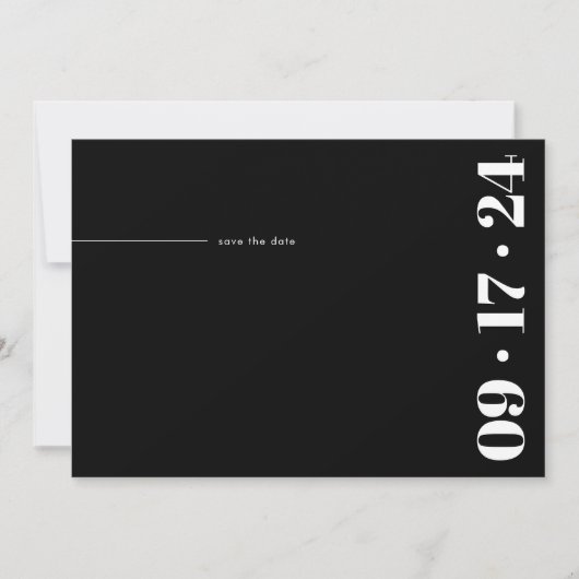 Koptekst Vet Minimalistisch Modern Zwart Wit Save The Date (Voorkant)