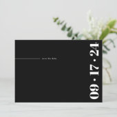 Koptekst Vet Minimalistisch Modern Zwart Wit Save The Date (Staand voorkant)