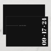 Koptekst Vet Minimalistisch Modern Zwart Wit Save The Date (Voorkant / Achterkant)