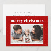 Koptekst Vet Rood Prettig Kerstmis Foto Feestdagenkaart (Voorkant / Achterkant)