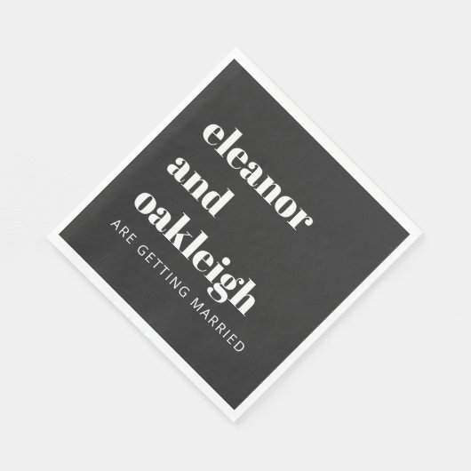 Koptekst Vet Typografisch Eenvoudig Zwart Modern T Servet (Hoek)