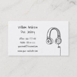 Koptelefoon Doodle DJ Disc Jockey Visitekaartje