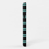 Koptelefoon met monogram en naam, lichte teal lijn Case-Mate iPhone case (Achterkant/rechts)
