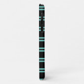 Koptelefoon met monogram en naam, lichte teal lijn Case-Mate iPhone case (Achterkant/links)