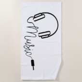 Koptelefoon voor muziek app, radio of mp3 luiteren strandlaken (Voorkant)