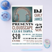 Koptelefoons, DJ, Club Event Reclame Flyer (Enkel)