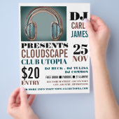 Koptelefoons, DJ, Club Event Reclame Flyer (Hand)