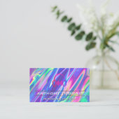 Koptelefoons | Kleurrijke Vloeibare Achtergrond Visitekaartje (Staand voorkant)