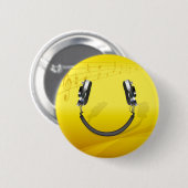 Koptelefoons Lachend Ronde Button 5,7 Cm (Voorkant /achterkant)