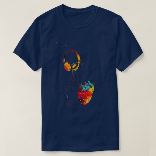 Koptelefoons met Hart 1 T-shirt (Design voorkant)