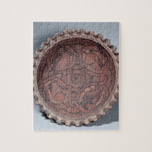 Koptisch bekertje, schilderd terracotta met zwemba legpuzzel (Verticaal)