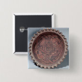 Koptisch bekertje, schilderd terracotta met zwemba vierkante button 5,1 cm (Voorkant /achterkant)