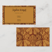Koptisch borduurpatroon - Oranje bladeren Visitekaartje (Voorkant / Achterkant)