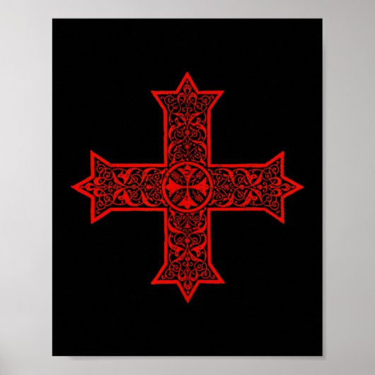 Koptisch Kruis Koptisch-Orthodoxe Kerk Oosterse Ch Poster (Voorkant)