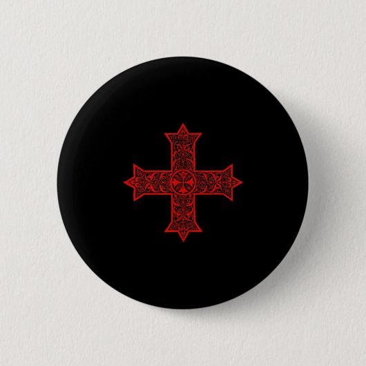 Koptisch Kruis Koptisch-Orthodoxe Kerk Oosterse Ch Ronde Button 5,7 Cm (Voorkant)