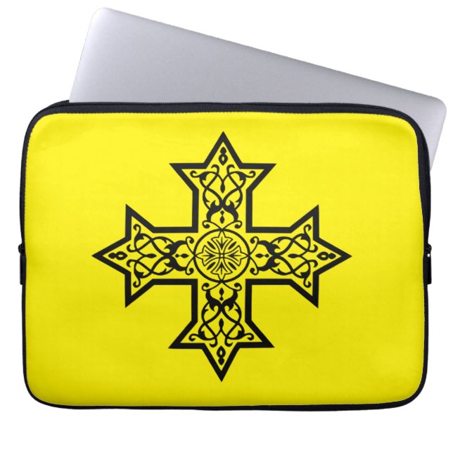 Koptisch kruis laptop sleeve (Voorkant)