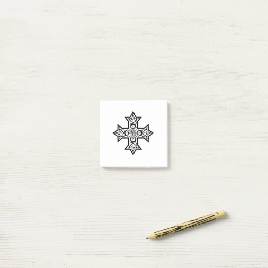 Koptisch kruis post-it® notes (Op bureau)