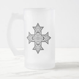 Koptisch Kruis Premium Kunst Matglas Bierpul