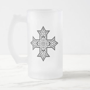 Koptisch Kruis Premium Kunst Matglas Bierpul