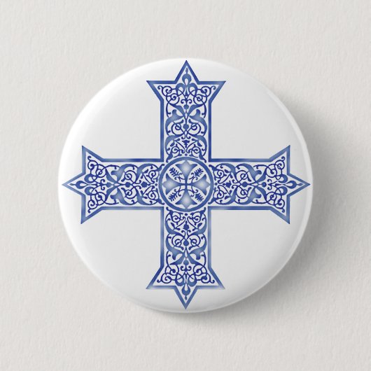 Koptisch kruis ronde button 5,7 cm (Voorkant)