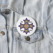 Koptisch kruis ronde button 7,6 cm (In situ)