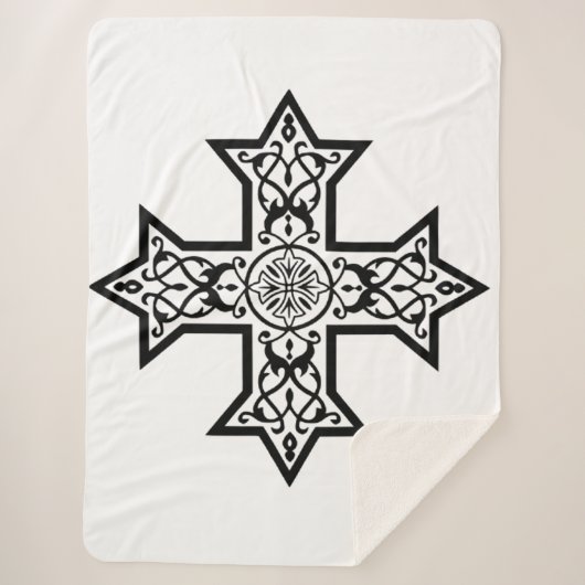 Koptisch Kruis Sherpa Deken (Voorkant)