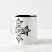 Koptisch Kruis Tweekleurige Koffiemok (Voorkant links)