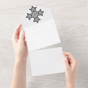 Koptisch kruisje all in one uitnodiging