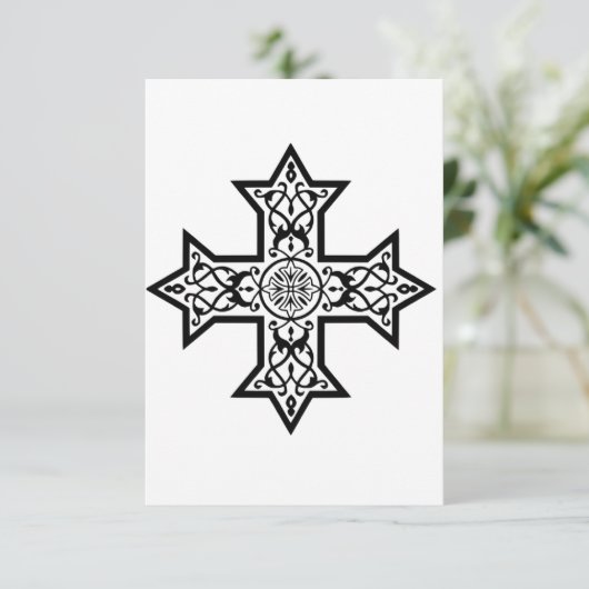 Koptisch kruisje bedankkaart (Staand voorkant)