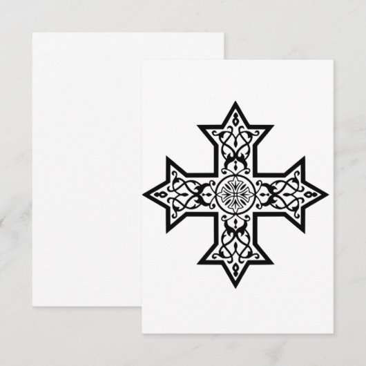 Koptisch kruisje bedankkaart (Voorkant / Achterkant)