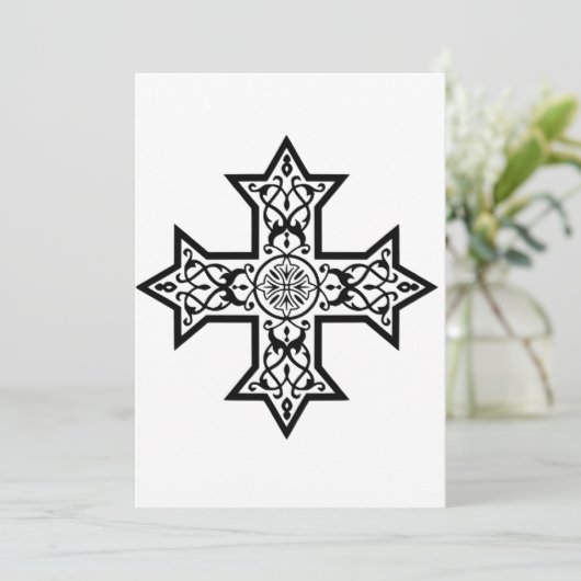 Koptisch kruisje bedankkaart (Staand voorkant)