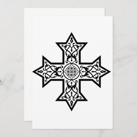Koptisch kruisje bedankkaart (Voorkant / Achterkant)