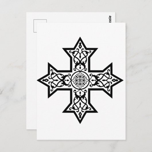 Koptisch kruisje briefkaart (Voorkant / Achterkant)