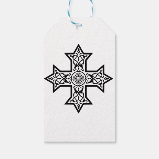 Koptisch kruisje cadeaulabel (Achterkant)