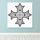 Koptisch kruisje canvas afdruk (Insitu (Houten vloer))