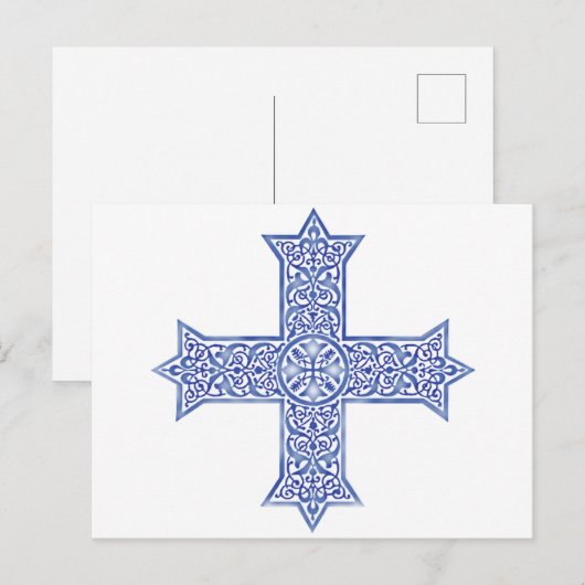 Koptisch kruisje feestdagenkaart (Voorkant / Achterkant)