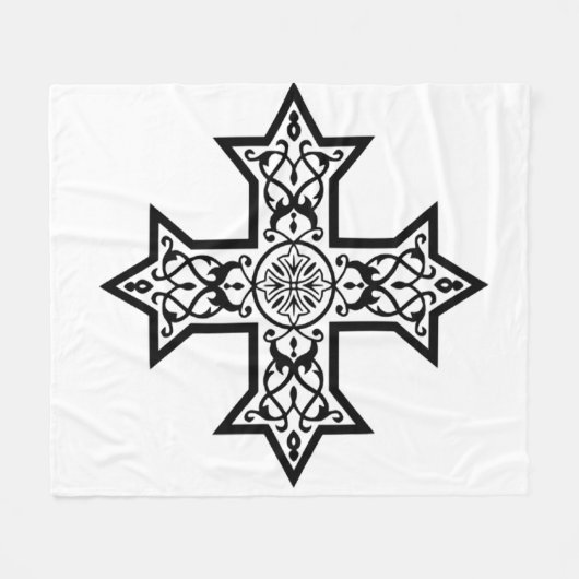 Koptisch kruisje fleece deken (Voorkant (Horizontaal))