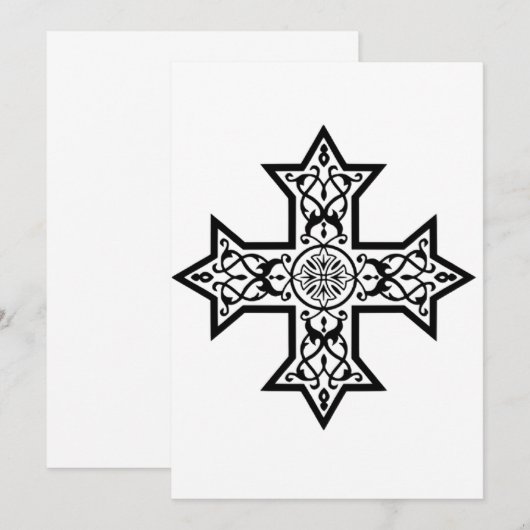 Koptisch kruisje kaart (Voorkant / Achterkant)