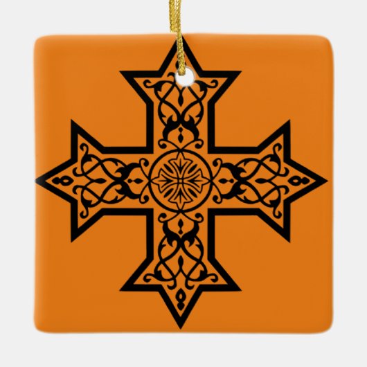 Koptisch kruisje keramisch ornament (Voorkant)