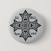 Koptisch kruisje ronde button 5,7 cm (Voorkant)