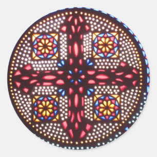 Koptisch kruisje ronde sticker