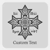Koptisch kruisje vierkante sticker (Voorkant)