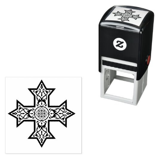 Koptisch kruisje  zelfinktende stempel (In situ)
