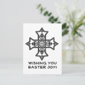 Koptisch kruispaaskaart in zwart-wit feestdagenkaart (Staand voorkant)