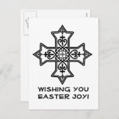 Koptisch kruispaaskaart in zwart-wit feestdagenkaart (Voorkant / Achterkant)