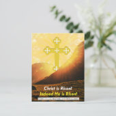 Koptische taal Christus is verrezen Stuur via Teks Feestdagenkaart (Staand voorkant)