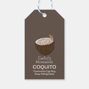 Koquito Recipe Drink Coconut Egg Nog Gift Labels Cadeaulabel