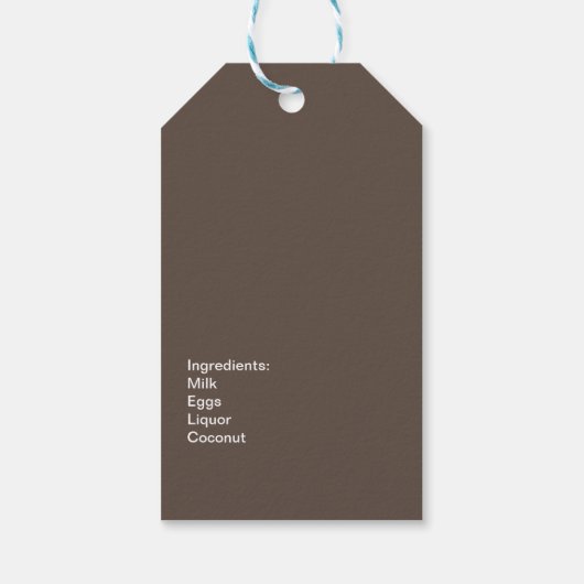 Koquito Recipe Drink Coconut Egg Nog Gift Labels Cadeaulabel (Achterkant)